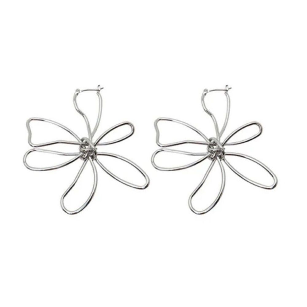 Flower hoop earrings #1457